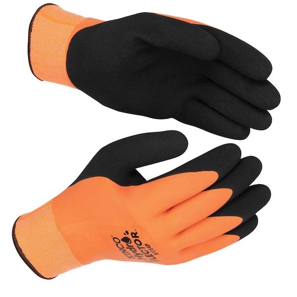 Kinco Double Coated Gloves, Polyester, Orange/Black, XL 1 PR 1784P-XL - main